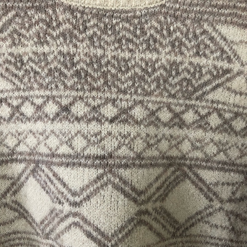 Fair Isle Print Sweater in Light Mauve and Tan Sz M - Picture 2 of 5